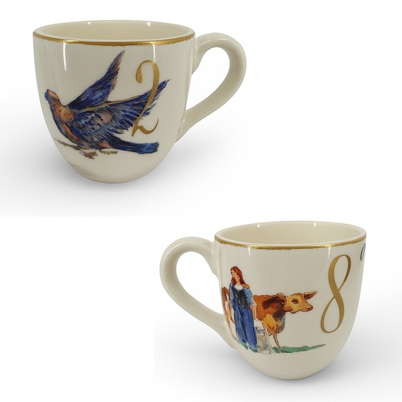 Williams Sonoma Other - Williams Sonoma‎ 12 Days Christmas Gold Numbers Mug 2012 2 & 8 Coupe